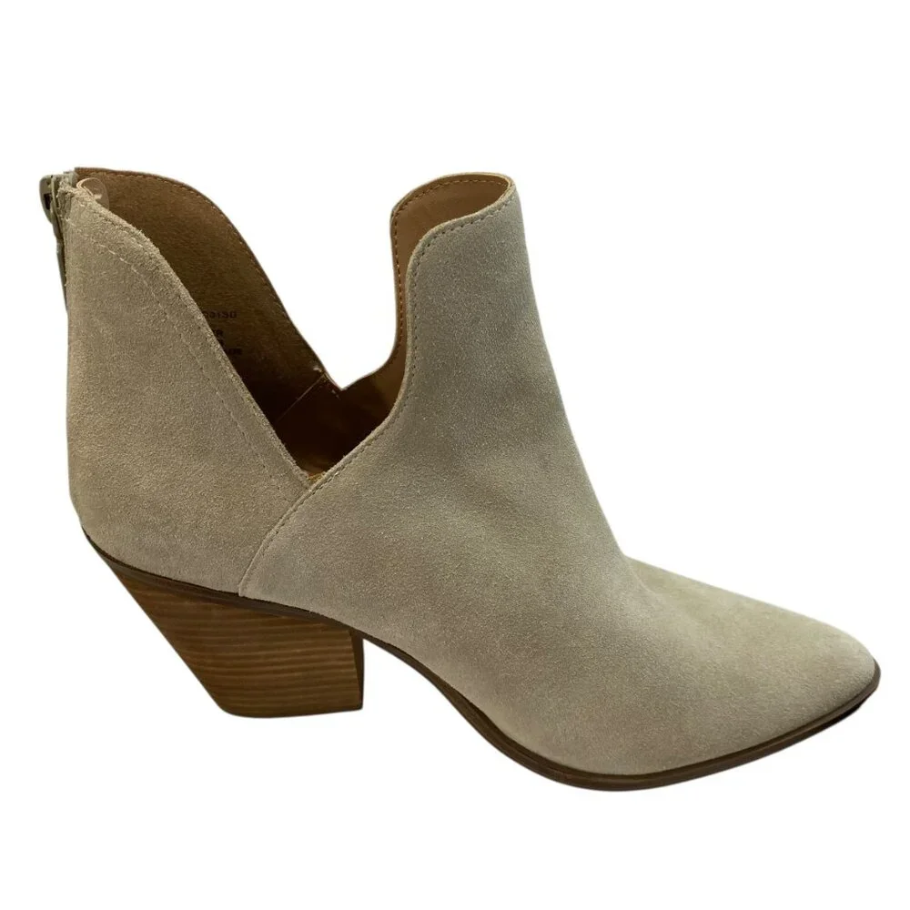 Blondo Waterproof Suede Leather‎ Pointed Toe Ankle Bootie 9.5 Sand Ecru Wanda